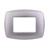 Placca Slim Serie Space 3P Colore Silver Compatibile Con Bticino Living Light
