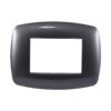 Placca Slim Serie Space 3P Colore Acciaio Scuro Compatibile Con Bticino Living Light