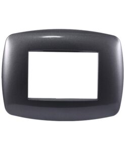 Placca Slim Serie Space 3P Colore Acciaio Scuro Compatibile Con Bticino Living Light