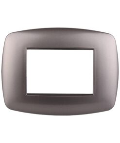 Placca Slim Serie Space 3P Colore Titanio Compatibile Con Bticino Living Light