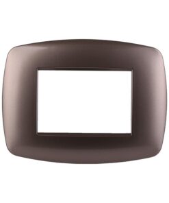 Placca Slim Serie Space 3P Colore Bronzo Compatibile Con Bticino Living Light