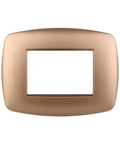 Placca Slim Serie Space 3P Colore Oro Compatibile Con Bticino Living Light