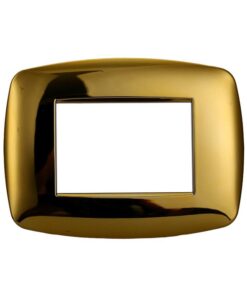 Placca Slim Serie Space 3P Colore Oro Lucido Compatibile Con Bticino Living Light