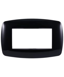 Placca Slim Serie Space 4P Colore Nero Compatibile Con Bticino Living Light