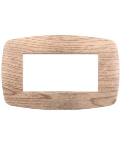 Placca Slim Serie Space 4P Colore Legno Chiaro Compatibile Con Bticino Living Light