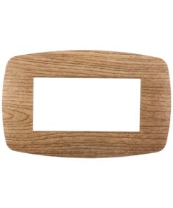 Placca Slim Serie Space 4P Colore Legno Scuro Compatibile Con Bticino Living Light