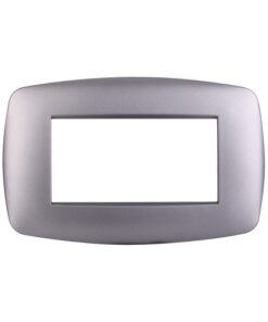Placca Slim Serie Space 4P Colore Silver Compatibile Con Bticino Living Light