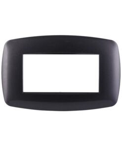 Placca Slim Serie Space 4P Colore Acciaio Scuro Compatibile Con Bticino Living Light