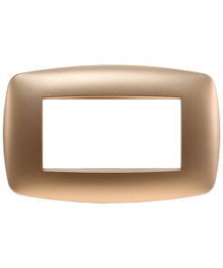 Placca Slim Serie Space 4P Colore Oro Compatibile Con Bticino Living Light