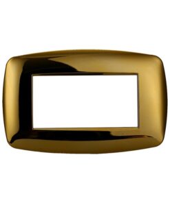 Placca Slim Serie Space 4P Colore Oro Lucido Compatibile Con Bticino Living Light
