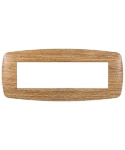 Placca Slim Serie Space 7P Colore Legno Scuro Compatibile Con Bticino Living Light