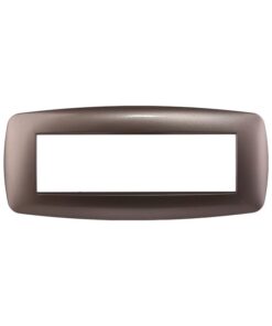 Placca Slim Serie Space 7P Colore Bronzo Compatibile Con Bticino Living Light