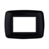 Placca Plastica Bombata Serie Space 3P Colore Nero Compatibile Con Bticino Living International