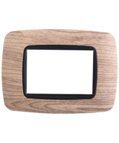 Placca Plastica Bombata Serie Space 3P Colore Legno Scuro Compatibile Con Bticino Living International