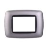 Placca Plastica Bombata Serie Space 3P Colore Silver Compatibile Con Bticino Living International