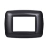Placca Plastica Bombata Serie Space 3P Colore Acciaio Scuro Compatibile Con Bticino Living International