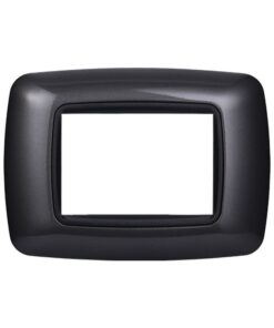 Placca Plastica Bombata Serie Space 3P Colore Acciaio Scuro Compatibile Con Bticino Living International