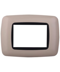 Placca Plastica Bombata Serie Space 3P Colore Sabbia Compatibile Con Bticino Living International