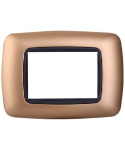 Placca Plastica Bombata Serie Space 3P Colore Oro Compatibile Con Bticino Living International