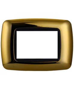 Placca Plastica Bombata Serie Space 3P Colore Oro Lucido Compatibile Con Bticino Living International