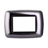 Placca Plastica Bombata Serie Space 3P Colore Cromato Lucido Compatibile Con Bticino Living International