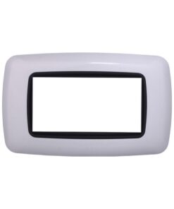 Placca Plastica Bombata Serie Space 4P Colore Bianco Compatibile Con Bticino Living International