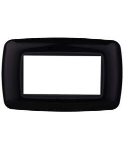 Placca Plastica Bombata Serie Space 4P Colore Nero Compatibile Con Bticino Living International