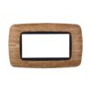 Placca Plastica Bombata Serie Space 4P Colore Legno Scuro Compatibile Con Bticino Living International