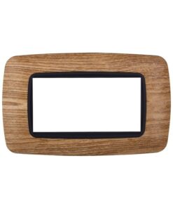 Placca Plastica Bombata Serie Space 4P Colore Legno Scuro Compatibile Con Bticino Living International