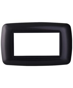 Placca Plastica Bombata Serie Space 4P Colore Acciaio Scuro Compatibile Con Bticino Living International