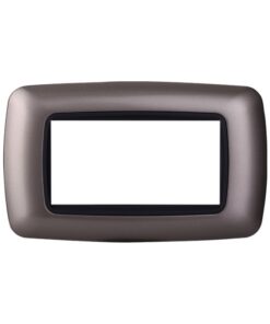 Placca Plastica Bombata Serie Space 4P Colore Titanio Compatibile Con Bticino Living International