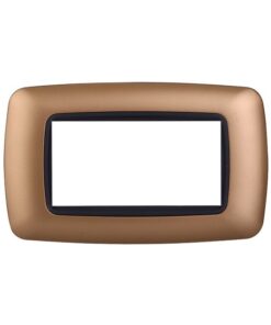 Placca Plastica Bombata Serie Space 4P Colore Oro Compatibile Con Bticino Living International