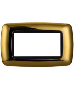 Placca Plastica Bombata Serie Space 4P Colore Oro Lucido Compatibile Con Bticino Living International