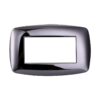 Placca Plastica Bombata Serie Space 4P Colore Cromato Lucido Compatibile Con Bticino Living International