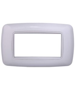 Placca Plastica Bombata Serie Space 4P Colore Bianco Completo Compatibile Con Bticino Living International