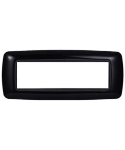 Placca Plastica Bombata Serie Space 7P Colore Nero Compatibile Con Bticino Living International