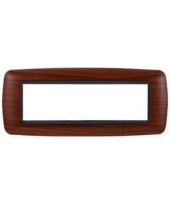 Placca Plastica Bombata Serie Space 7P Colore Radica Compatibile Con Bticino Living International