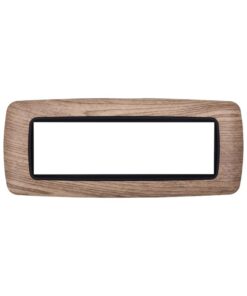Placca Plastica Bombata Serie Space 7P Colore Legno Chiaro Compatibile Con Bticino Living International