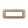 Placca Plastica Bombata Serie Space 7P Colore Legno Scuro Compatibile Con Bticino Living International