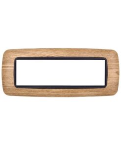 Placca Plastica Bombata Serie Space 7P Colore Legno Scuro Compatibile Con Bticino Living International