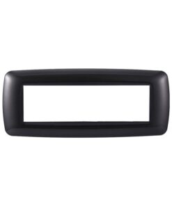 Placca Plastica Bombata Serie Space 7P Colore Acciaio Scuro Compatibile Con Bticino Living International