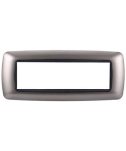 Placca Plastica Bombata Serie Space 7P Colore Titanio Compatibile Con Bticino Living International