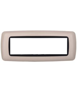 Placca Plastica Bombata Serie Space 7P Colore Sabbia Compatibile Con Bticino Living International