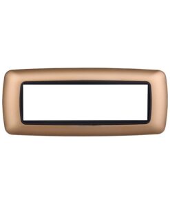 Placca Plastica Bombata Serie Space 7P Colore Oro Compatibile Con Bticino Living International