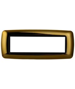 Placca Plastica Bombata Serie Space 7P Colore Oro Lucido Compatibile Con Bticino Living International