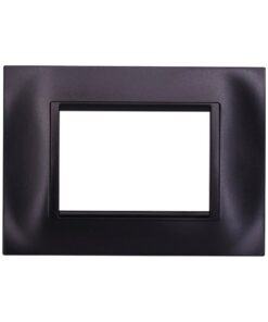 Placca Plastica Quadrata Serie Space 3P Colore Nero Compatibile Con Bticino Living Light