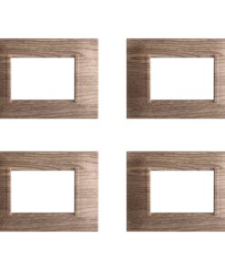 Placca Plastica Quadrata Serie Space 3P Colore Legno Chiaro Compatibile Con Bticino Living Light