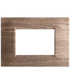 Placca Plastica Quadrata Serie Space 3P Colore Legno Scuro Compatibile Con Bticino Living Light