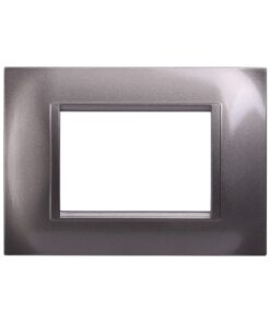 Placca Plastica Quadrata Serie Space 3P Colore Titanio Compatibile Con Bticino Living Light