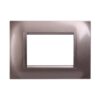 Placca Plastica Quadrata Serie Space 3P Colore Bronzo Compatibile Con Bticino Living Light
